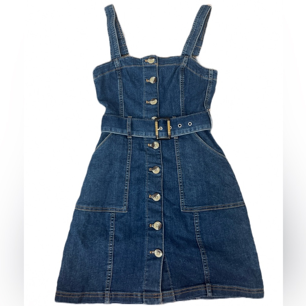Divided Women’s Denim Stretch Belted Jumper Size XXS